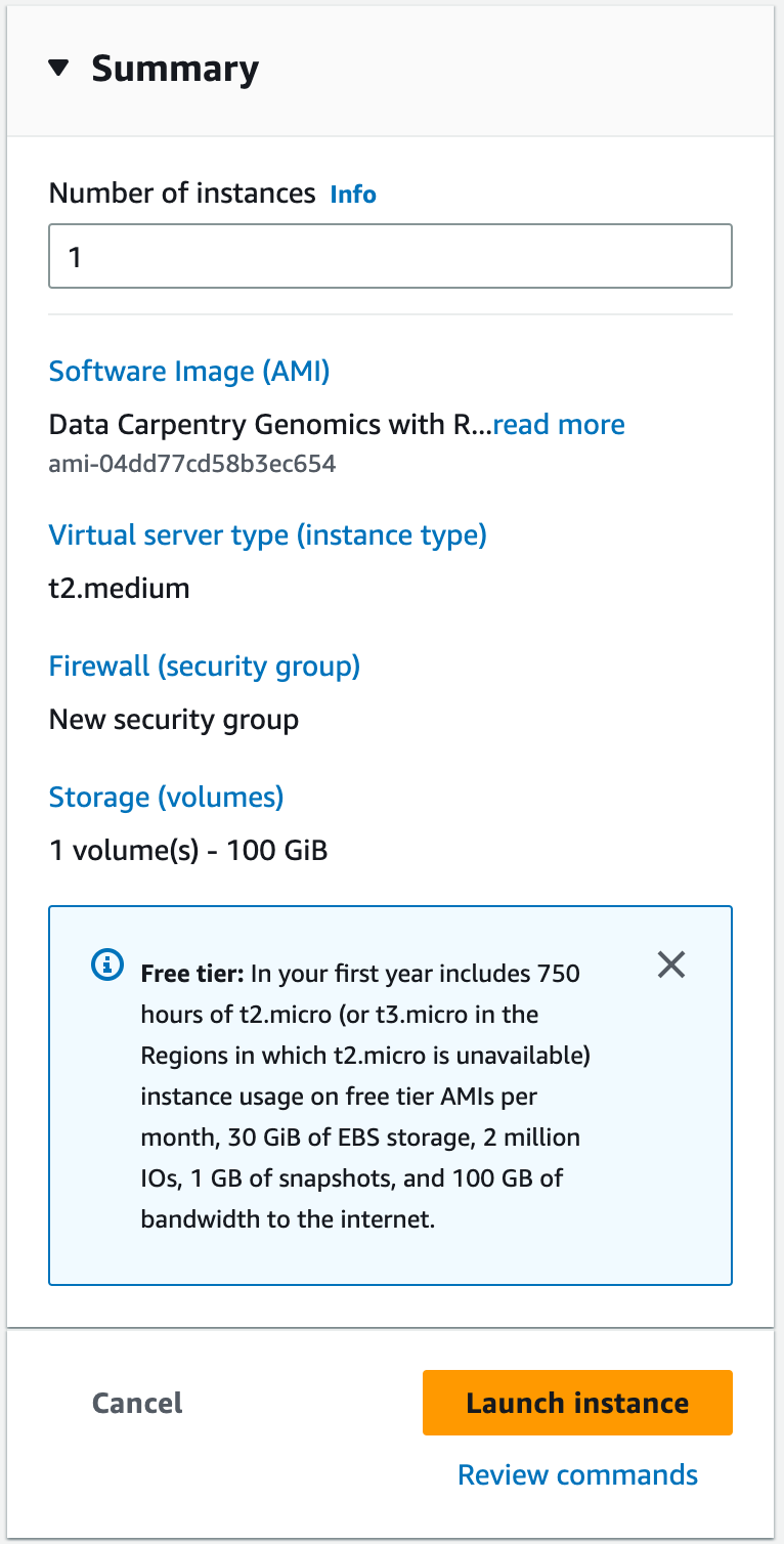 Screenshot of AMI launch wizard showing security group rules.