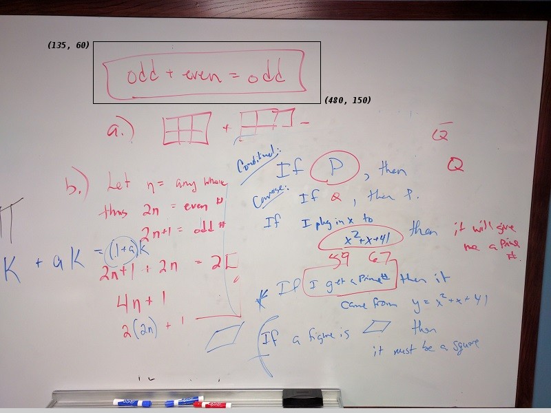 Whiteboard coordinates